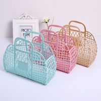 Bathroom Folding Bath Basket Plastic Hollow Washing Shampoo Organizer Disassemble Shopping Storage Basket Food Fruit Organizer