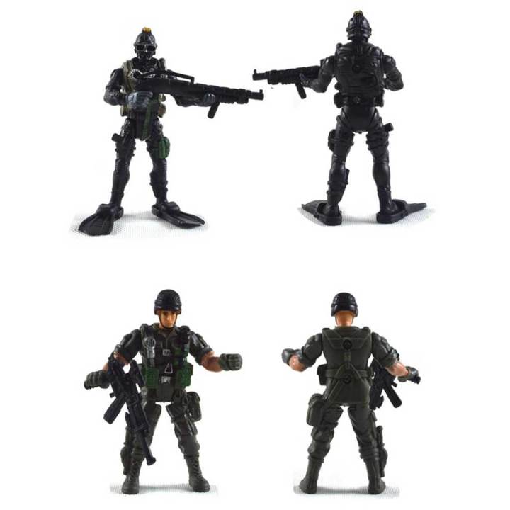 6-ชิ้นมือถือกองทัพทหารการกระทำตุ๊กตาการกระทำฉากทหารตกแต่งของเล่นเด็กของขวัญ