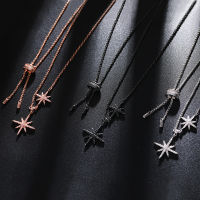 Fashion Inlaid Zircon Double Meteor Pendant Elegant Womens David Star Clavicle Chain Necklace Collares Zk30