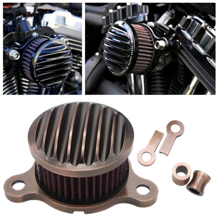 Bronze Air Filter Motorcycle Intake Air Cleaner System For Harley