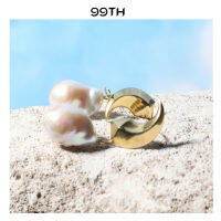 99th YinYang seperate pearls drop earrings ต่างหูหยินหยางชุบทองห้อยไข่มุก