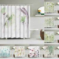 Baltan HOME LY1 Product Ink Painting Flower Branches Chinese Style Waterproof Polyester 3D Printed Shower Curtain