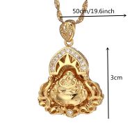 ZZOOI Gold Color Maitreya Buddha Jewelry Buddhism Pendant Necklace For Women Men