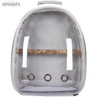 Pet Parrots Outing Backpack Transparent Bird Cage Large Portable Cabin Transport Box Gray Backpack