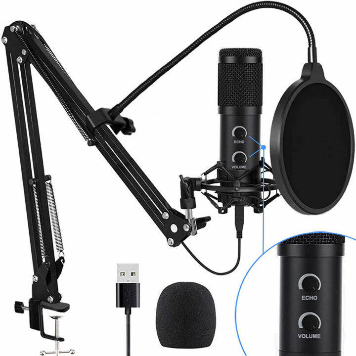 bonke-2020-upgraded-usb-condenser-microphone-for-computer-great-for-gaming-podcast-livestreaming-youtube-recording-karaoke-on-computer-plug-amp-play-with-adjustable-metal-arm-stand-ideal-for-gift