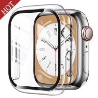 Glass Cover For Apple Watch Case 45mm 41mm 44mm 40mm 42mm 38mm Bumper Tempered Case Screen Protector Iwatch Series 8 7 6 SE 5 3