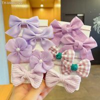 ﺴ∋♚ New Korean Fresh Simple Plaid Floral Fabric Bow Duckbill Clip Fashion Beautiful Girl Children Barrettes Hair Accessories