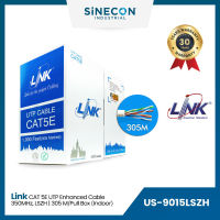 Link(ลิ้งค์) สายแลน CAT 5e US-9015LSZH 350MHz, LSZH, CMR, UL | ความยาว 305เมตร / Pull Box (Indoor)