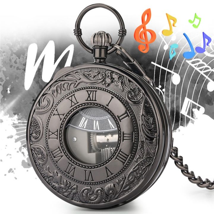 Pocket watch with 2024 chain and music