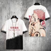 Cool เสื้อยืดแขนสั้นลําลอง พิมพ์ลายอนิเมะ Jujutsu Kaisen Gojo Satoru Yuji 3D พลัสไซซ์ แฟชั่นสําหรับผู้ชาย และผู้หญิง