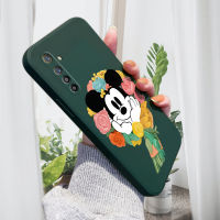 GGK เคสโทรศัพท์ลายการ์ตูนมิกกี้พวงมาลัยคลุมทั้งหมดน้ำทรงสี่เหลี่ยมดั้งเดิมสำหรับ Realme X Realme XT เคสป้องกันทนแรงกระแทกกล้องปลอกซิลิโคน