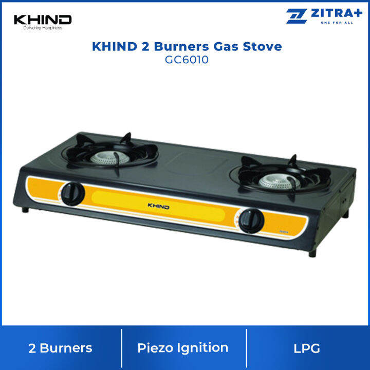 KHIND 2 Burners Gas Stove GC6010 100 x 100 Beehive Burner Epoxy
