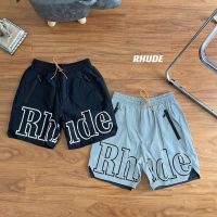 High Version spring and summer RHUDE sports New York letter 3m reflective shorts mens and womens beach drawstring five-point pants