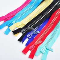 1 Pcs 60cm Rhinestone Zipper High Quality Shiny Open-End Zippers For Sewing Diy Jacket Coat Clothing Accessories Cleaning Tools