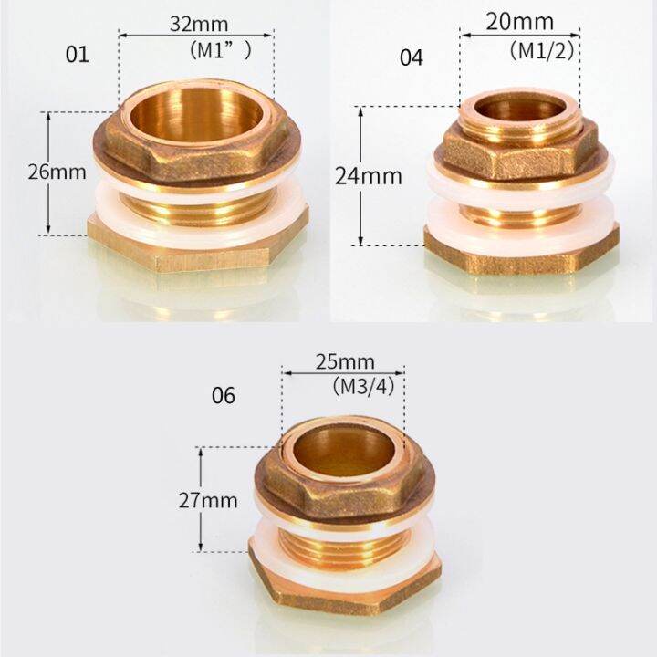 1-2-3-4-1-ทองเหลืองน้ำสำหรับถังเชื่อมต่อเกลียวท่อร่วมอุปกรณ์ที่มียางปะเก็นปิดผนึกป้องกันการรั่ว-stabili