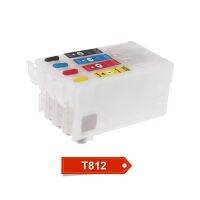 หมึก T812xl T812ตลับหมึกสำหรับ Epson ตลับหมึกรีฟิล T812โดยไม่ต้องชิปสำหรับ Epson แรงงาน Wf-7820 Wf7840เครื่องพิมพ์ Ec7000