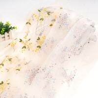 Lace Embroidery Fabric Jacquard By The Meter for Dresses Clothing Skirts Sewing Soft Small Floral Textile Thin Decorative Summer