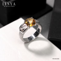 Lenya Jewelry แหวนเงินแท้ 925 ประดับอัญมณีแท้ เม็ดโต ดีไซน์สุดคลาสิค เหมาะสำหรับสวมใส่กับเสื้อผ้าทุกชุดทุกสไตล์