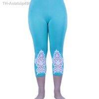 Aolzbiip49h Shikoroleva กางเกงขายาวผู้หญิง Modal ผ้าฝ้าย 3/4 Capris สั้นทึบ Jeggings ถักโครเชต์ลูกไม้ขนาดใหญ่ 7XL 6XL 5XL XS สีแดงสีชมพู