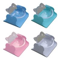 Q0KF 15° Slanted Bowl for Small Dogs and Cats Tilted Angle Adjustable Feeding Bowl