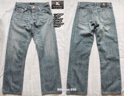 BURBERRY Jeans เบอร์เบอรี่ยีนส์แต่งเฟด-ไซส์ 29-30"วินเทจของแท้ (สภาพแต่งเฟด เซอร์ๆสภาพดี)-UNISEX