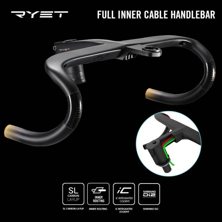 RYET Ergo Ace Full Internal Cable Routing Road Bicycle Handlebar T800