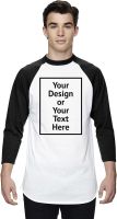 Awkward Styles Personalized Shirt for Men Raglan Long Sleeve Baseball Your Own Image Text Front/Back Print