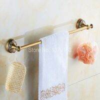 Retro Antique Bronze Carved Flower Pattern Bathroom Accessory Wall Mounted Bath Single Brass Towel Bar or Towel Rail Rack aba482