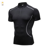 IUM Men Gym Breathable Training เสื้อยืด Wicking Fast Dry High Elastic Running Sports Top Men Gym Training Running Sports Breathable Wicking Fast Dry High Elastic T-Shirt Top Casual