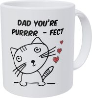 Cat And Hearts Dad You Re Purrr FECT 11ออนซ์แก้วกาแฟตลก