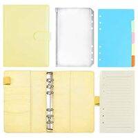 47 Pcs of A6 PU Leather Notebook Binder Set,of Color Page Paper,Binder with Magnetic Clasp,for Internal Filling Paper