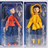 [HOT ZEXKLIOALQAQ 529] NECA Coraline ในเสื้อลาย/เสื้อกันฝนสีเหลือง7 Quot; Abs/pvc รูปการกระทำของเล่นตุ๊กตา