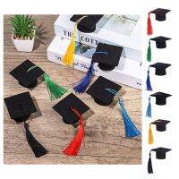 【hot】☎ஐ  10pcs Bachelor Hat Doctor With Tassels Wine Bottle Decoration Felt Non-woven Small Graduation