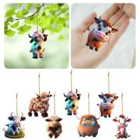 2023 New Christmas Tree Pendant Cow Printed Christmas Tree Decorations Acrylic Flat Hanging Ornaments Cute Animal-themed Wind Chimes 2023 New Christmas Tree Pendant Cow-themed Hanging Decor Festive Acrylic Cow Decoration Christmas Tree Ornaments With Cow