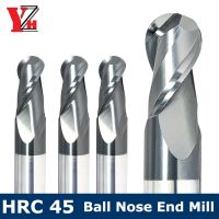 ลูกบิดจมูก HRC45 2 ขลุ่ยทังสเตนคาร์ไบด์ตัด CNC Bit R0.5 R0.75 R1 R1.25 R1.5 R1.75 R2 R3 R4 R5 R6 R7 R8 R9 R10