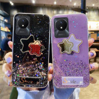 เคสโทรศัพท์ใหม่สำหรับ VIVO Y02T Y02A ฝา ส่องแสงแสงจันทร์ซิลิโคนนิ่มใสรูปดาวห้าแฉกกระจกกันล้มเด็กผู้หญิงสำหรับ VIVO Y02T Y02A เคส