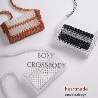 Landalia - boxy crossbody กระเป๋าลูกปัดทรงสีเหลี่ยม สีทูโทน ถักจากลูกปัดนำเข้า สีสดและเงา มีความทนทาน สะพายข้างหรือสะพายพาดลำตัวก็น่ารัก