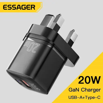 Essager 20W USB GaN Type C ที่ชาร์จ PD ชาร์จโทรศัพท์อย่างรวดเร็ว QC 3.0เครื่องชาร์จเร็วสำหรับ iPhone 14 13 12 11 Pro Max Mini iPad Charging