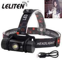 Mini IR Sensor led Headlight Induction USB Rechargeable Lantern Headlamp 1 Mode Flashlight Use 18650 Battery Torch