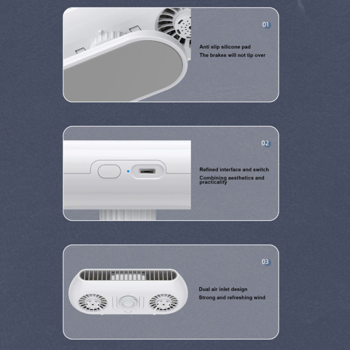 รถยนต์ไฟฟ้าพัดลมยูเอสบีพัดลมไม่มีใบพัดเสียงรบกวนต่ำการหมุนเวียนของอากาศตั้งโต๊ะปรับได้ใช้พัดลมรถยนต์พาหนะและ-360