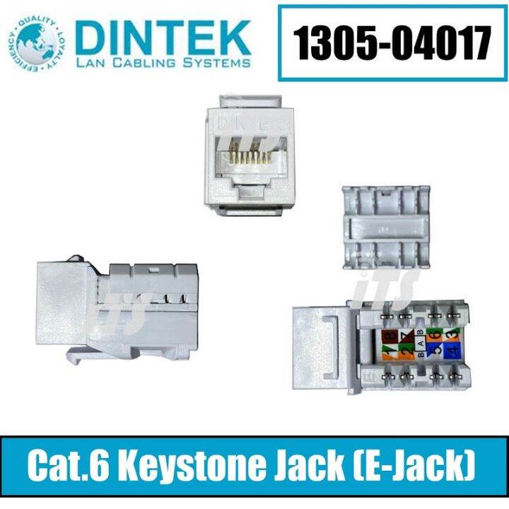 Dintek Cat.6 Unshielded Keystone Jack, Horizontal, EJack Lazada