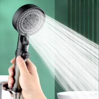 Black High Pressure Shower Head Water Saving 5 Modes Adjustable Showerheads One-Key Stop with Filter Bathroom Accessories