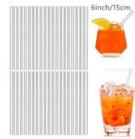 40pcs 15cm Short Glass Straws Reusable Drinking Straws for Cocktail Milkshakes Beer Wine Drinkware 6inch Eco-friendly Straws Barware