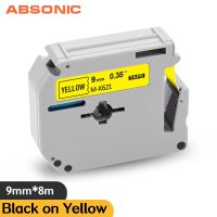 【big-discount】 Absonic เทปฉลาก9มม. 8สี MK-121 MK-221 MK-421 MK-521 MK-621ริบบิ้นเครื่องพิมพ์สีดำบนสีขาวสำหรับ Brother Ptouch PT-80ป้าย M