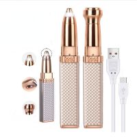 ZZOOI 2 in 1 Womens Electric Epilator USB Charging Portable Hair Remover Bikini Painless Shaver for Women Body Facial Eyebrow Trimmer