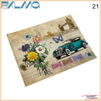 Follow Get More【PXLMG】 Shabby Chic placemat กระดาษข้าวสำหรับ Decoupage stamperia ผ้าลินินตกแต่ง VINTAGE Flower Coaster Pad ชามกาแฟถ้วย42x32CM