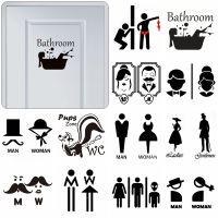 1PC Waterproof Removable Poster Funny Pattern Bathroom Door Ornament Wall Art Mr. amp; Mrs. Decals Public WC Sign Toilet Stickers