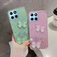 เคสโทรศัพท์แฟชั่นสำหรับ Honor X6เคสหลังซิลิโคนเนื้อนุ่มลายผีเสื้อสองแผ่นหรูหราท้องฟ้าเต็มไปด้วยดวงดาว