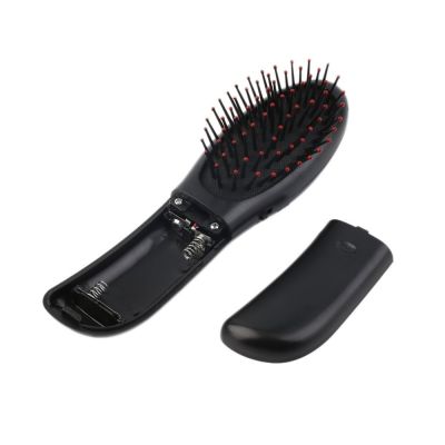 ♂⊕ Power By Battery Electric Vibrating Hair Brush Comb Massager Black Hair Scalp Head Blood Circulation Massager Comb Brush