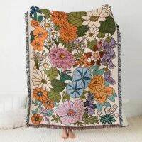 【YF】 Boho Floral Beach Picnic Outdoor Camping Blanket Nordic Plaid Blankets for Beds Sofa Mats Travel Rug Summer Tapestry Tassels